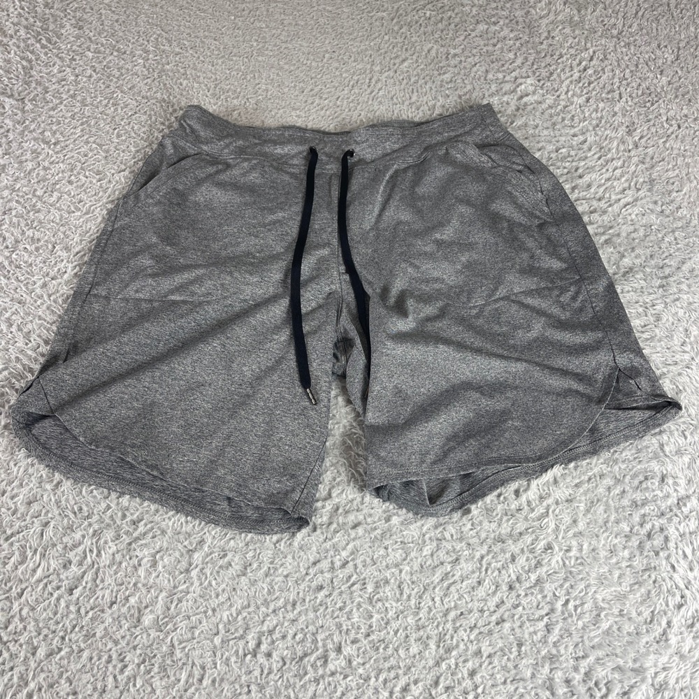 Tek Gear Mens Heather Gray Athletic Training Shorts Size Small Drawstring Pocket